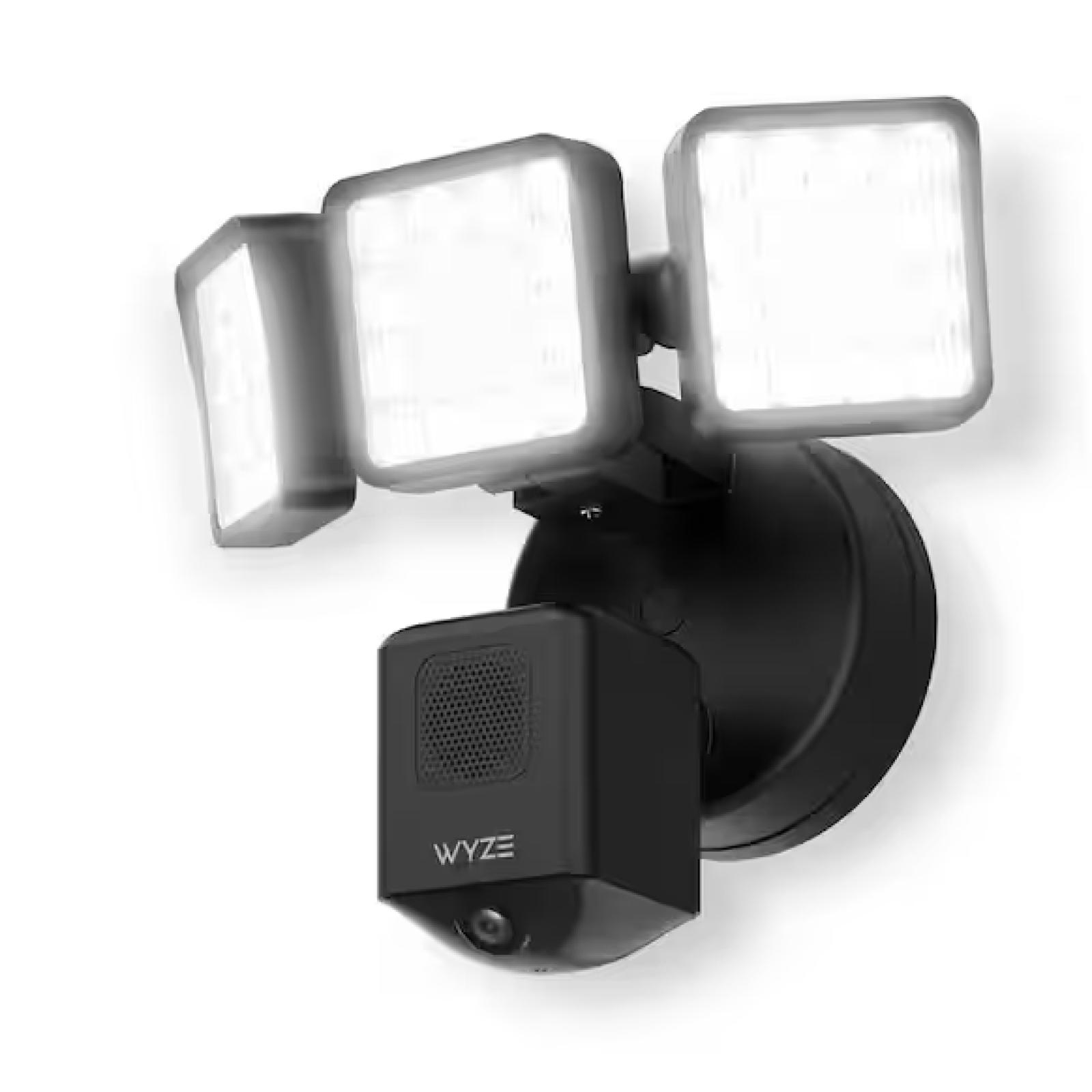 NEW! - Wyze Wired Outdoor Wi-Fi Floodlight Pro Home Security Camera with 2K resolution, App and Voice Control, Black