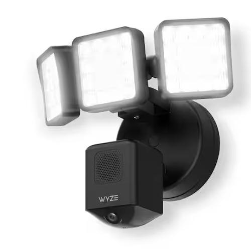 NEW! - Wyze Wired Outdoor Wi-Fi Floodlight Pro Home Security Camera with 2K resolution, App and Voice Control, Black