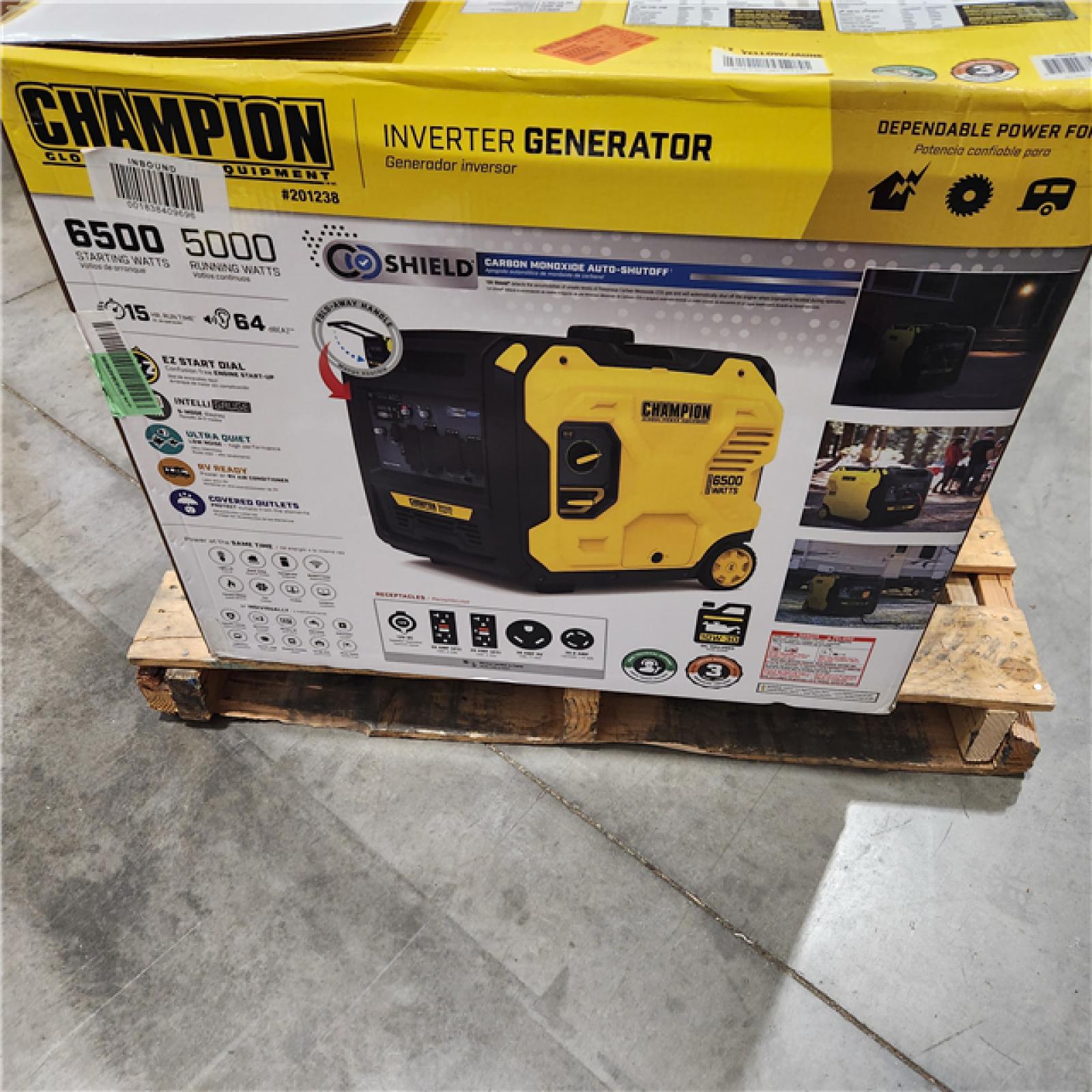 Dallas Location - As-Is Champion Power Equipment 6500-Watt Gasoline Powered Inverter Generator