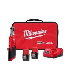 NEW! - Milwaukee M12 FUEL 12V Lithium-Ion Brushless Cordless High Speed 1/4 in. Ratchet Kit w/(2) Batteries, Charger and Bag