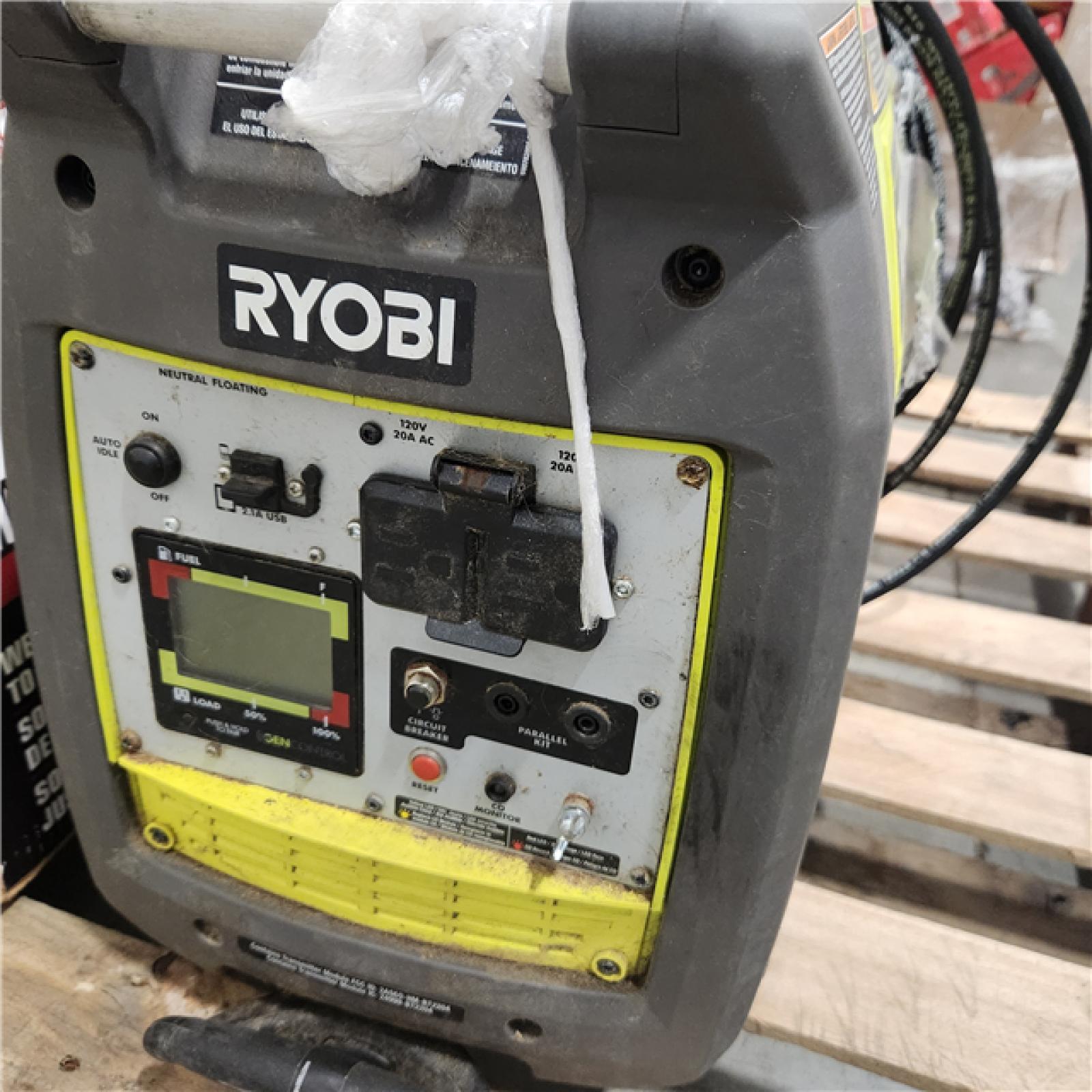 DALLAS LOCATION - AS-IS RYOBI 2,300-Watt Recoil Start Bluetooth Super Quiet Gasoline Powered Digital Inverter Generator