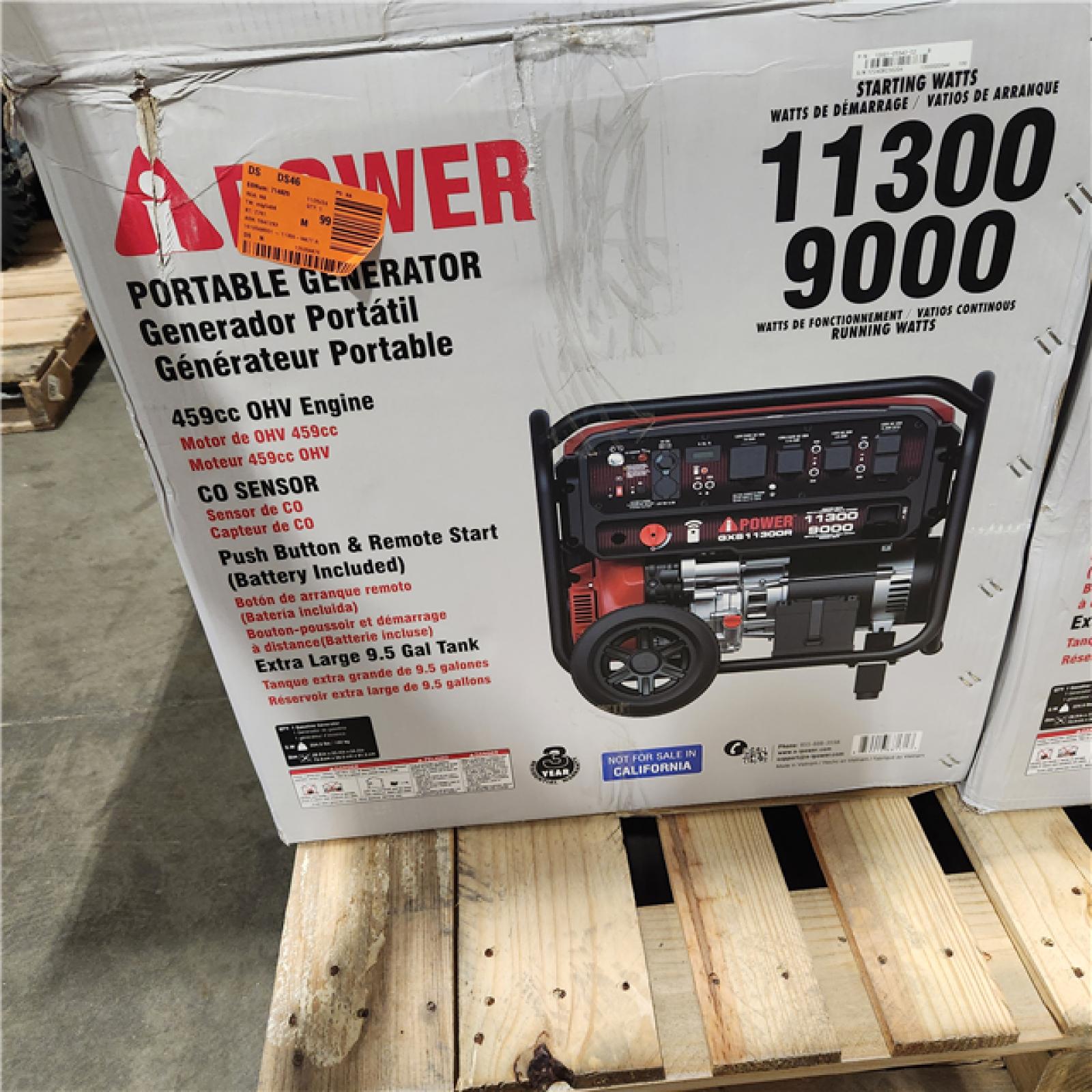 Dallas Location - As-Is A-iPower 9000-Watt Remote Start Gas Powered Portable Generator -Appears Like New Condition