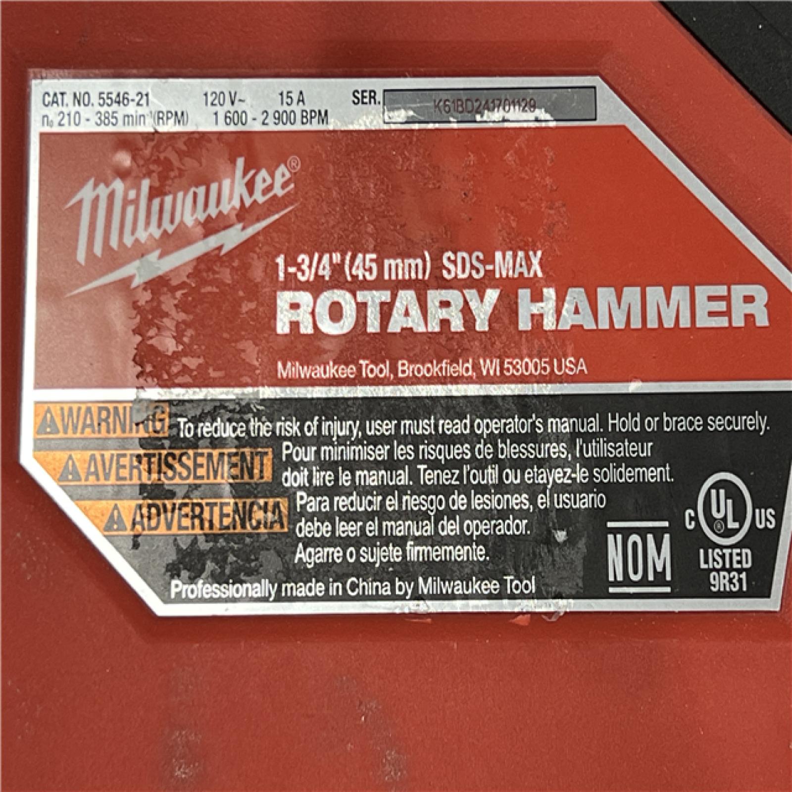 AS-IS Milwaukee 15 Amp 1-3/4 in. SDS-MAX Corded Combination Hammer with E-Clutch