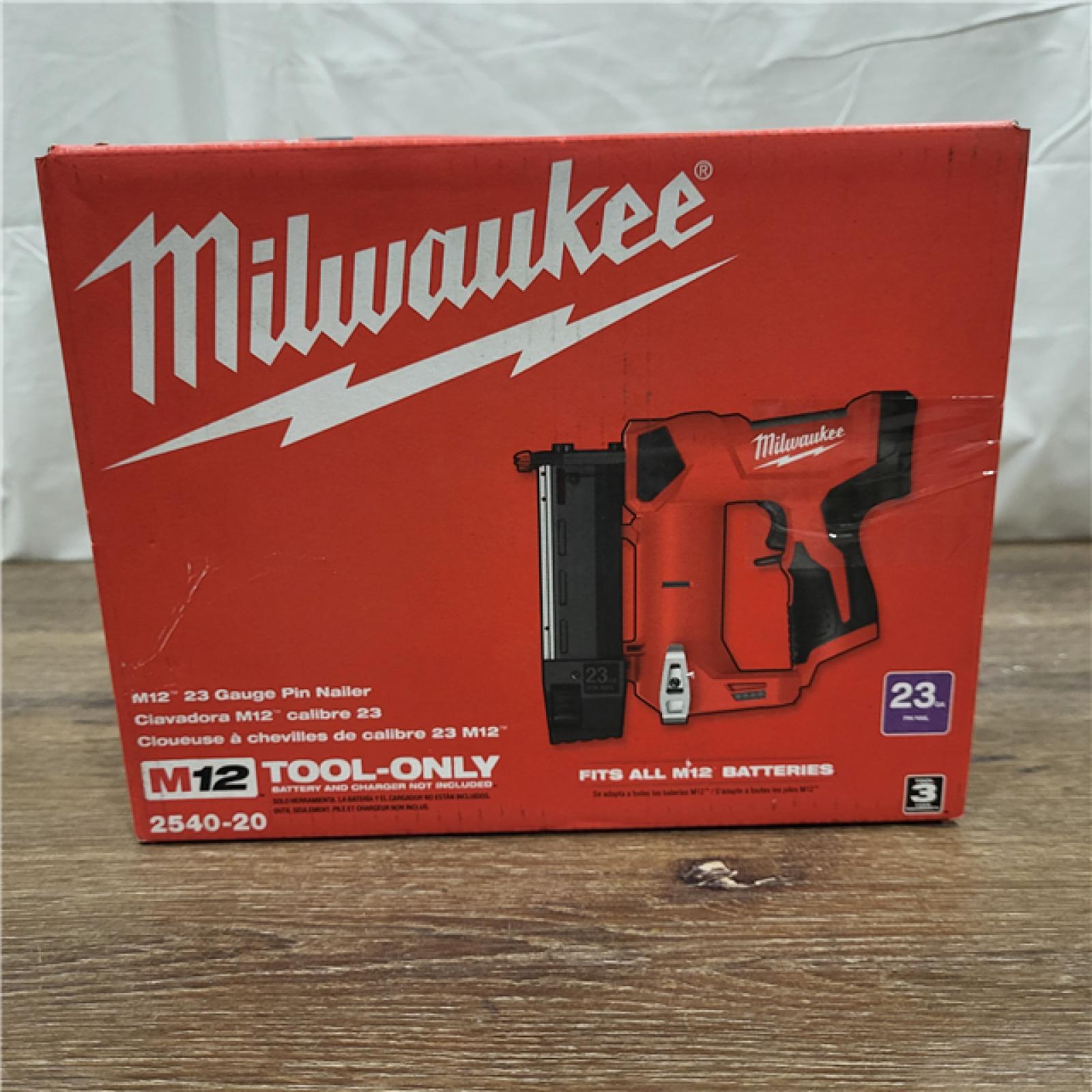 AS-IS Milwaukee 2540-20 12V 23 Gauge Cordless Pin Nailer (Tool Only)