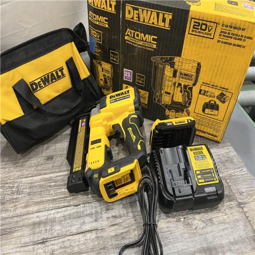 AS-IS DEWALT ATOMIC 20V MAX Lithium Ion Cordless 23 Gauge Pin Nailer Kit with 2.0Ah Battery and Charger