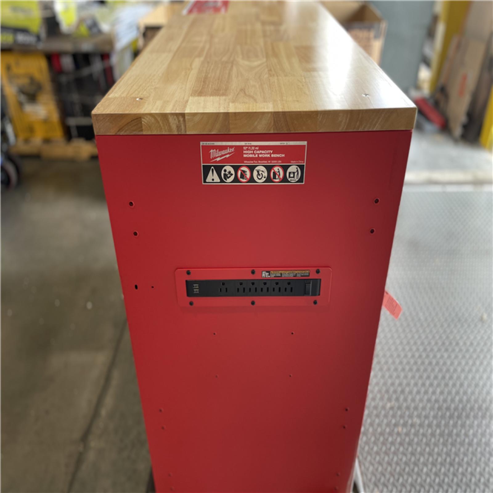 DALLAS LOCATION - Milwaukee Tool Storage 52 in. W Heavy Duty Red Mobile Workbench Cabinet