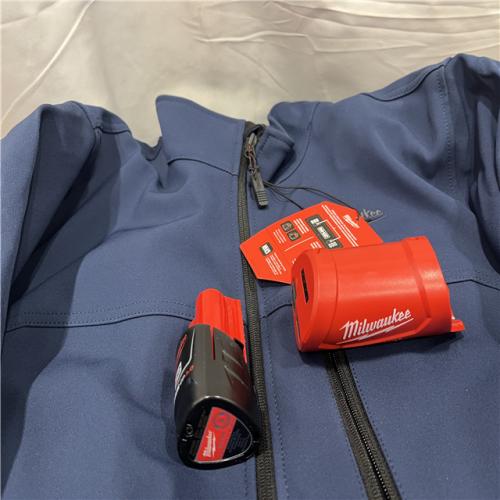 AS-ISMen's X-Large M12 12-Volt Lithium-Ion Cordless Tough Shell Navy Blue Heated Jacket with (1) 3.0 Ah Battery and Charger