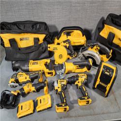 HOUSTON LOCATION - AS-IS (APPEARS LIKE NEW) DEWALT 20-Volt Max Lithium-Ion 10-Tool Cordless Combo Kit with Two 2.0 Ah Batteries, Charger and 2 Bags