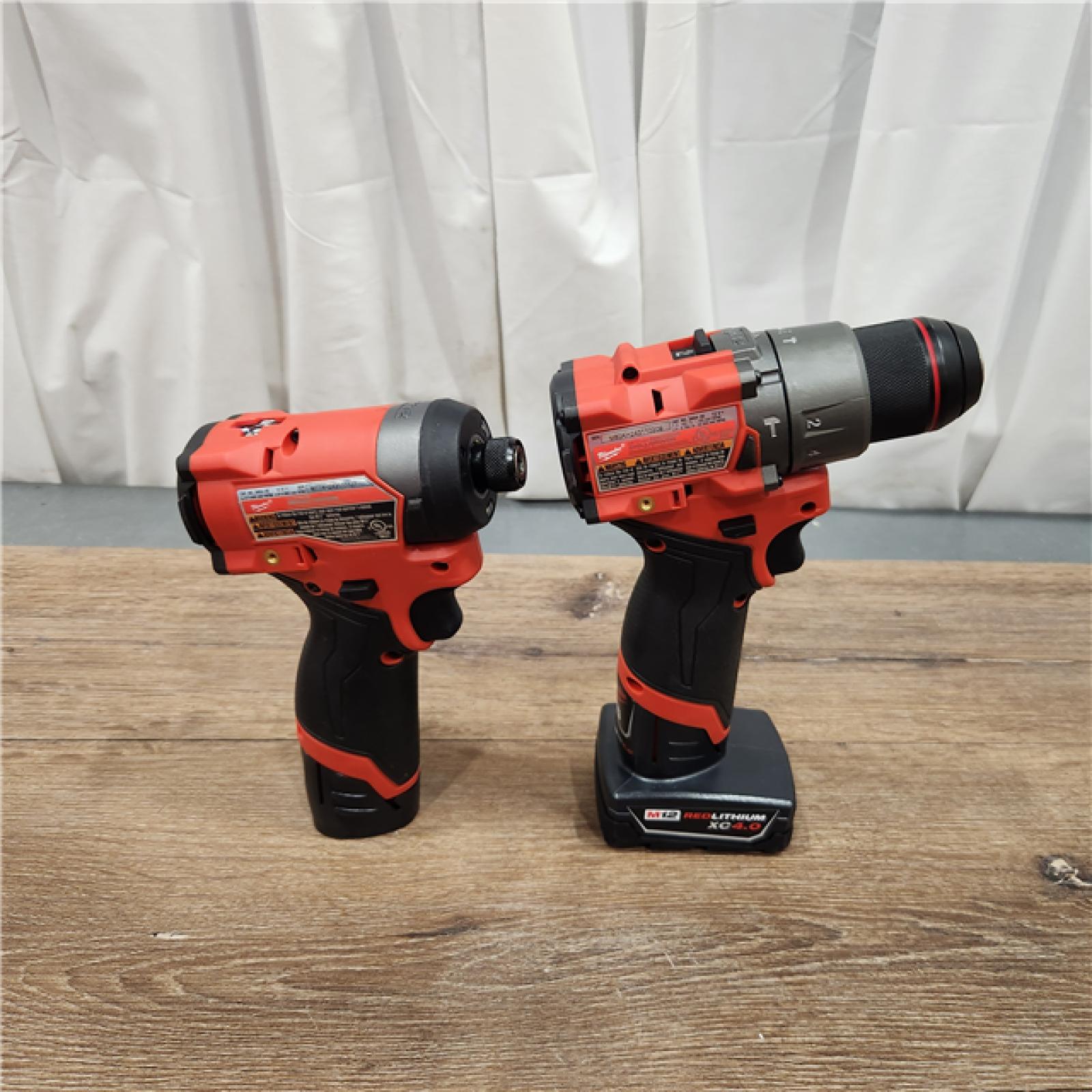 AS-IS Milwaukee 3497-22 12V Brushless Hammer Drill and Impact Driver Combo Kit