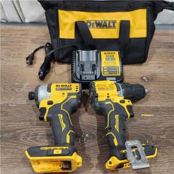 AS-IS ATOMIC 20-Volt Lithium-Ion Cordless Compact 1/2 in. Drill/Driver and 1/4 in. Impact Driver W/2Ah Battery, Charger & Bag