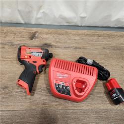 AS-IS Milwaukee M12 FUEL 12-Volt Lithium-Ion Brushless Cordless 1/4 in. Hex Impact Driver Compact Kit