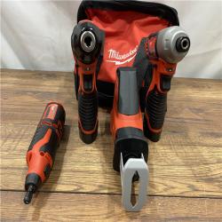 AS IS M12 12V Lithium-Ion Cordless 4-Tool Combo Kit with (2) Compact 1.5Ah Batteries and Charger