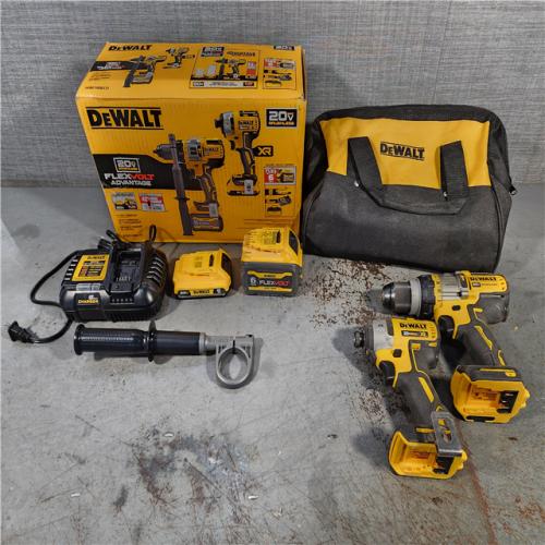 HOUSTON LOCATION - AS-IS DEWALT 20V MAX Cordless Brushless Hammer Drill/Driver 2 Tool Combo Kit with FLEXVOLT ADVANTAGE