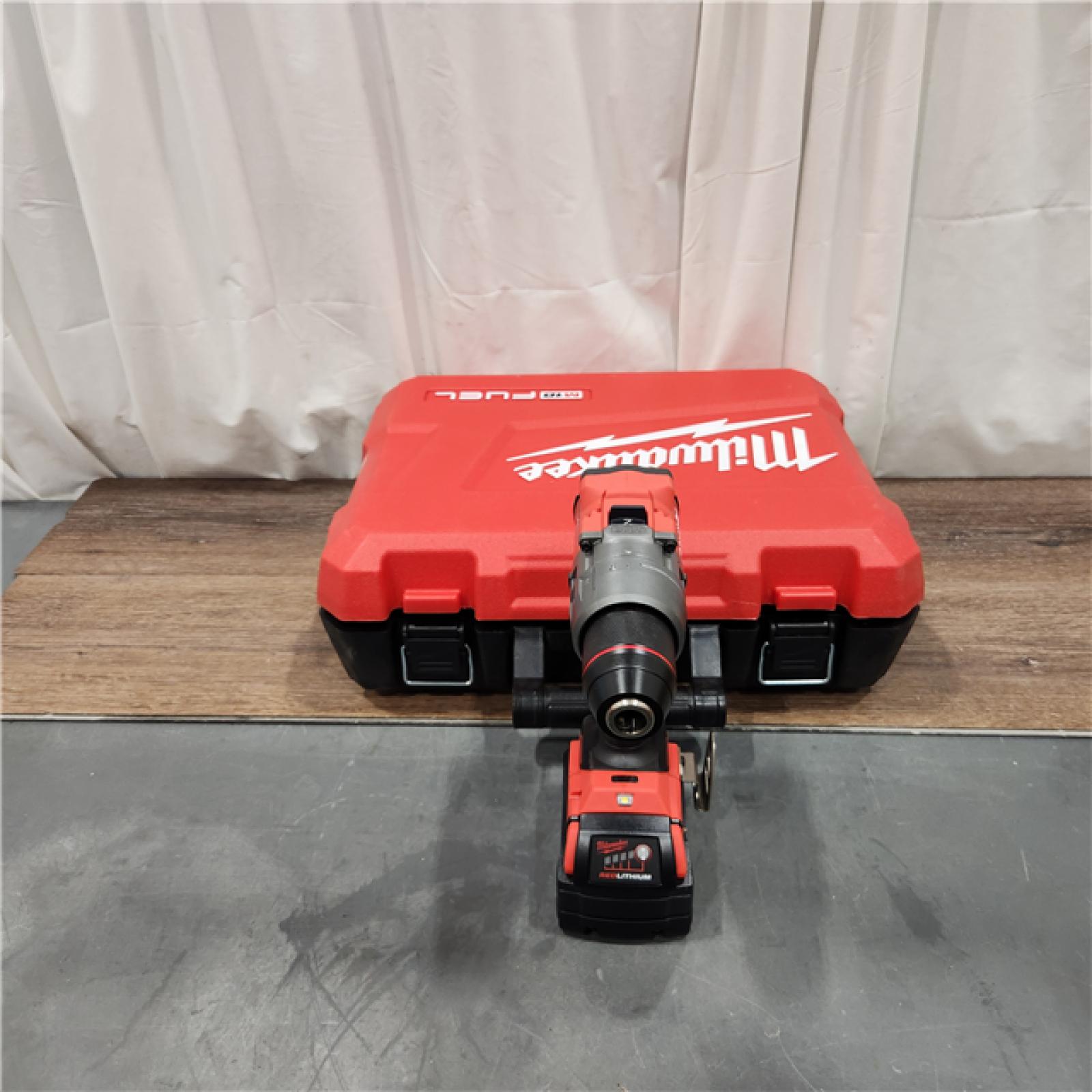 AS IS Milwaukee 2904-22 Hammer Drill Driver Kit with Batteries  Charger & Tool Case  Red