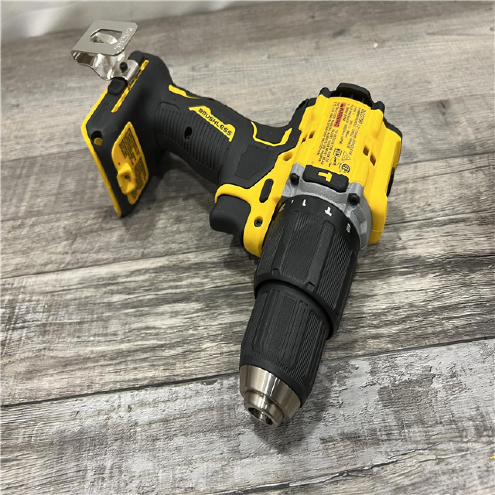 AS-IS DEWALT ATOMIC 20-Volt Lithium-Ion Cordless 1/2 in. Compact Hammer Drill with 3.0Ah Battery, Charger and Bag