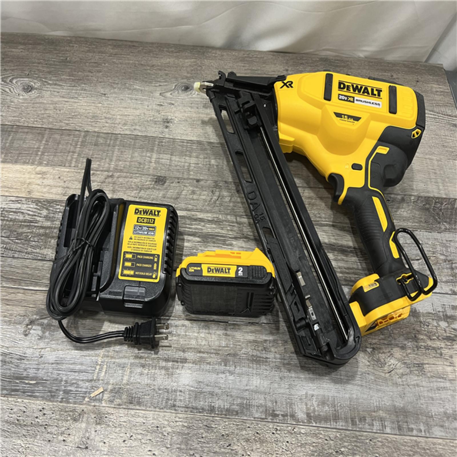 AS-IS DEWALT 20V MAX XR 15 Ga. Cordless 34 Deg Nailer 20 V