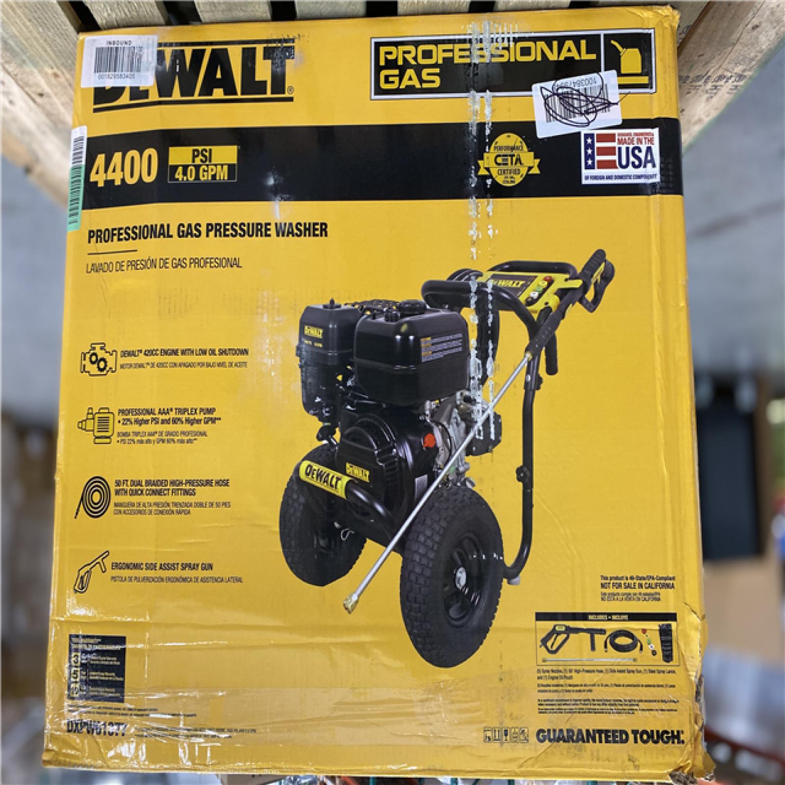 DALLAS LOCATION - Dewalt 440 psi 4.0GPM Cold Water Pressure Washer