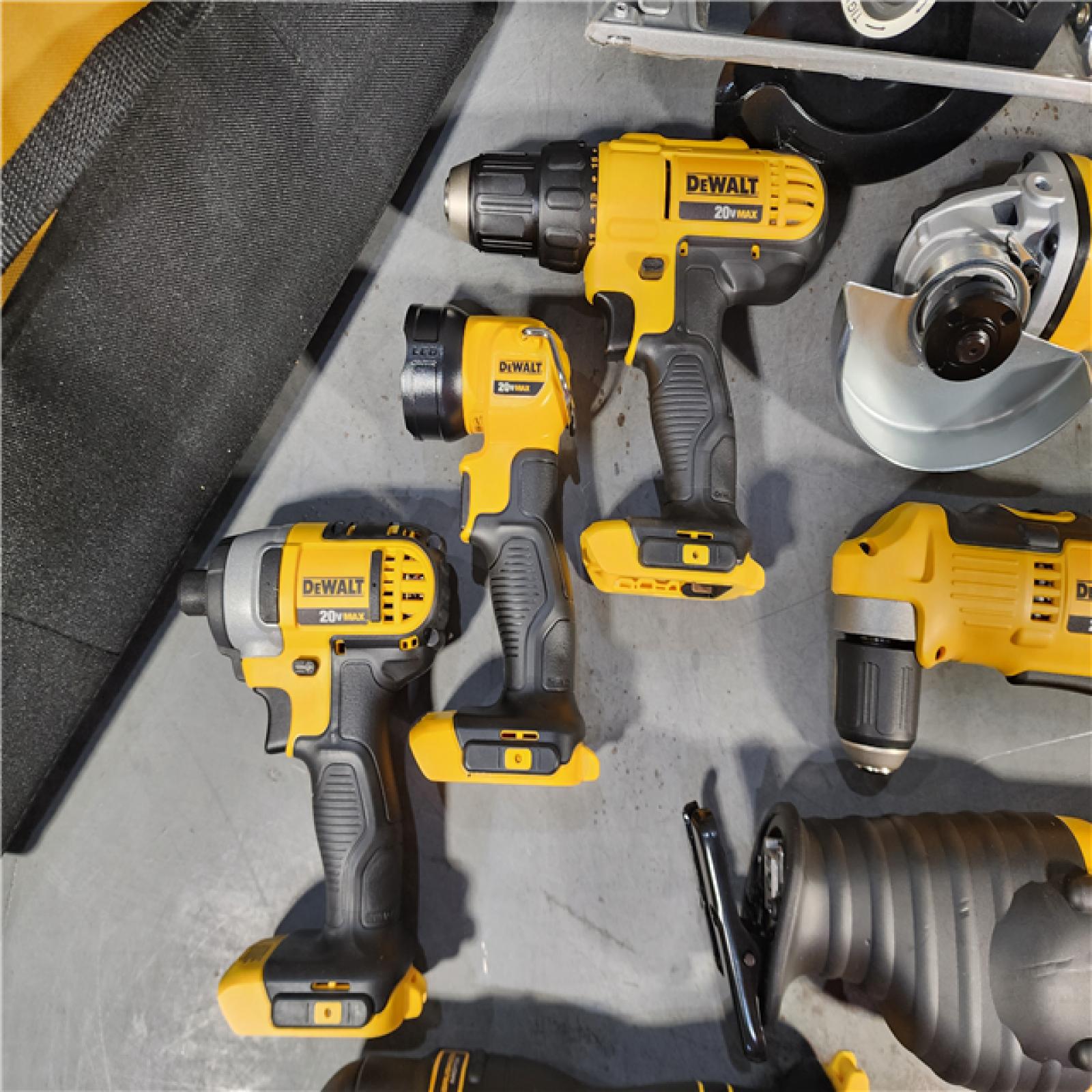 HOUSTON LOCATION - AS-IS (APPEARS LIKE NEW) Dewalt 20V MAX 9-Tool Power-Tool Combo Kit W/ Soft Case Including 2 Batteries & Charger