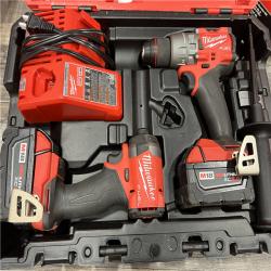 AS-IS MILWAUKEE M18 FUEL 18V Lithium-Ion Brushless Cordless Hammer Drill and Impact Driver Combo Kit (2-Tool) with 2 Batteries