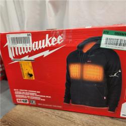 AS-IS Milwaukee M12 12-Volt Lithium-Ion Cordless Black Heated Jacket Hoodie Kit (Large)