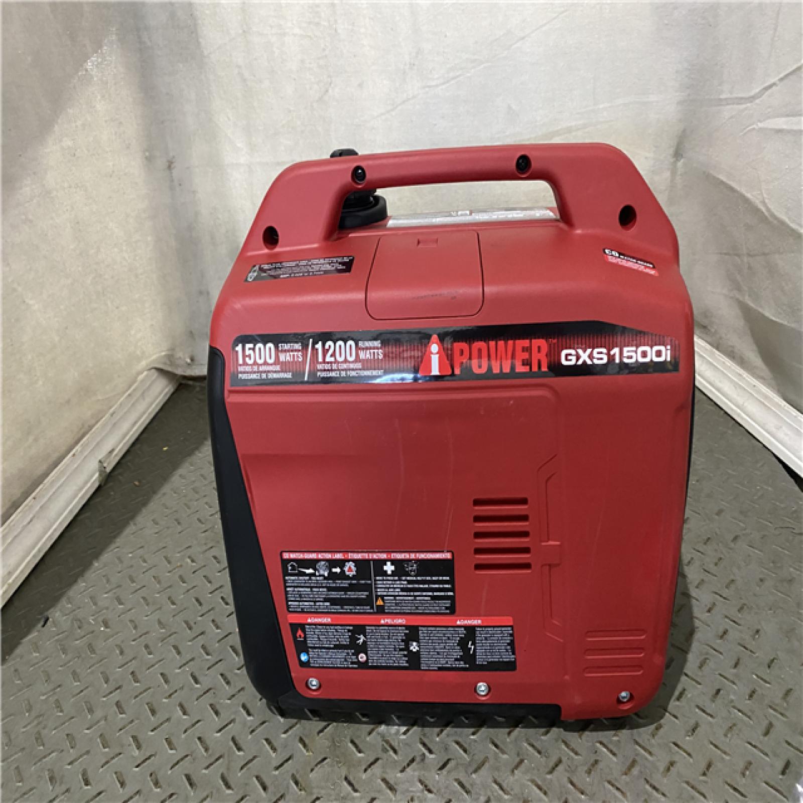 Houston location AS-IS A-IPOWER 1500-Watt Recoil Start Gasoline Powered Ultra-Light Inverter Generator with 60cc OHV Engine and CO Sensor Shutdown