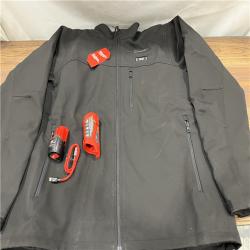 AS IS Men's X-Large M12 12-Volt Lithium-Ion Cordless Tough Shell Black Heated Jacket with (1) 3.0 Ah Battery and Charger