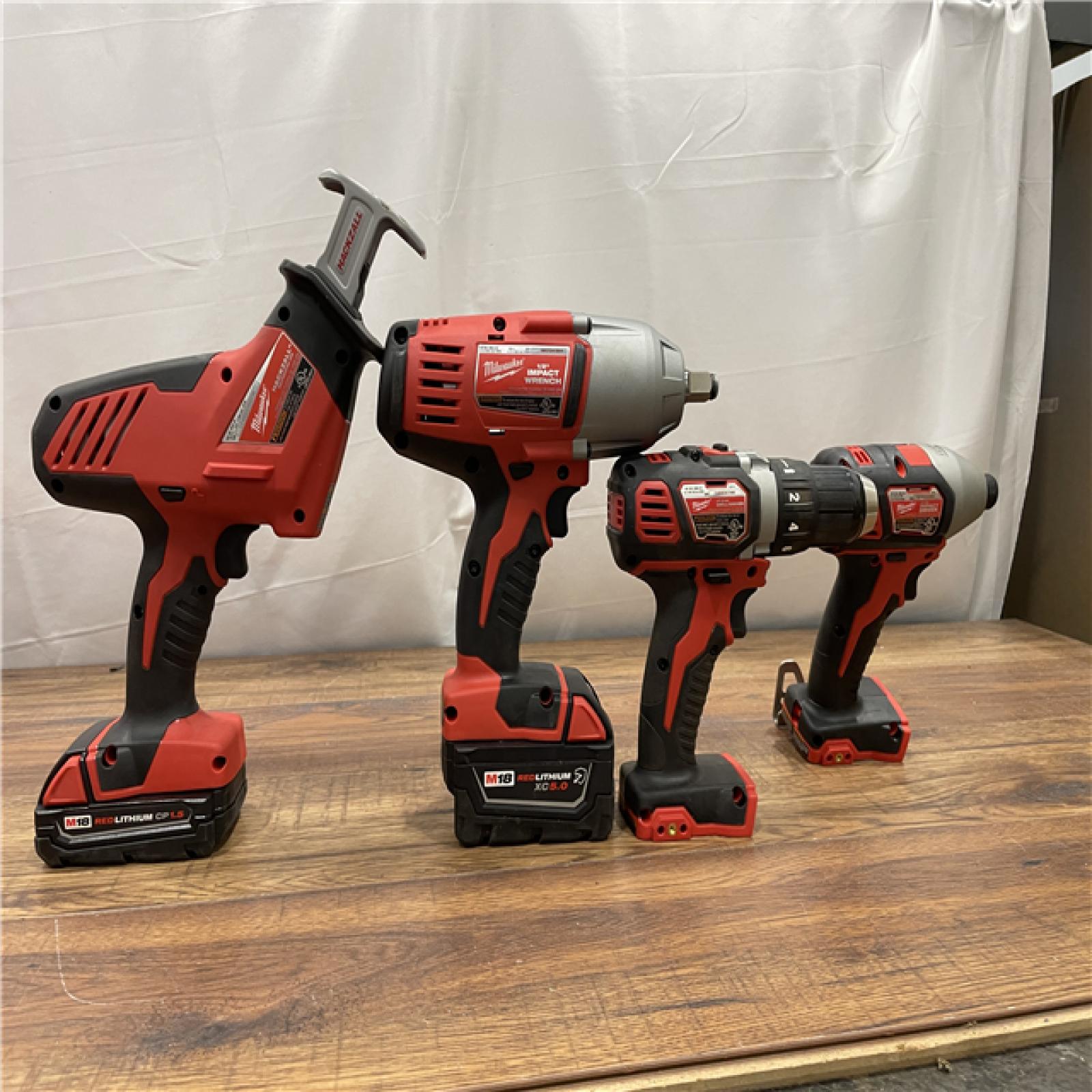 AS-IS Milwaukee M18 18V Lithium-Ion Cordless Combo Tool 4 Tool KIT