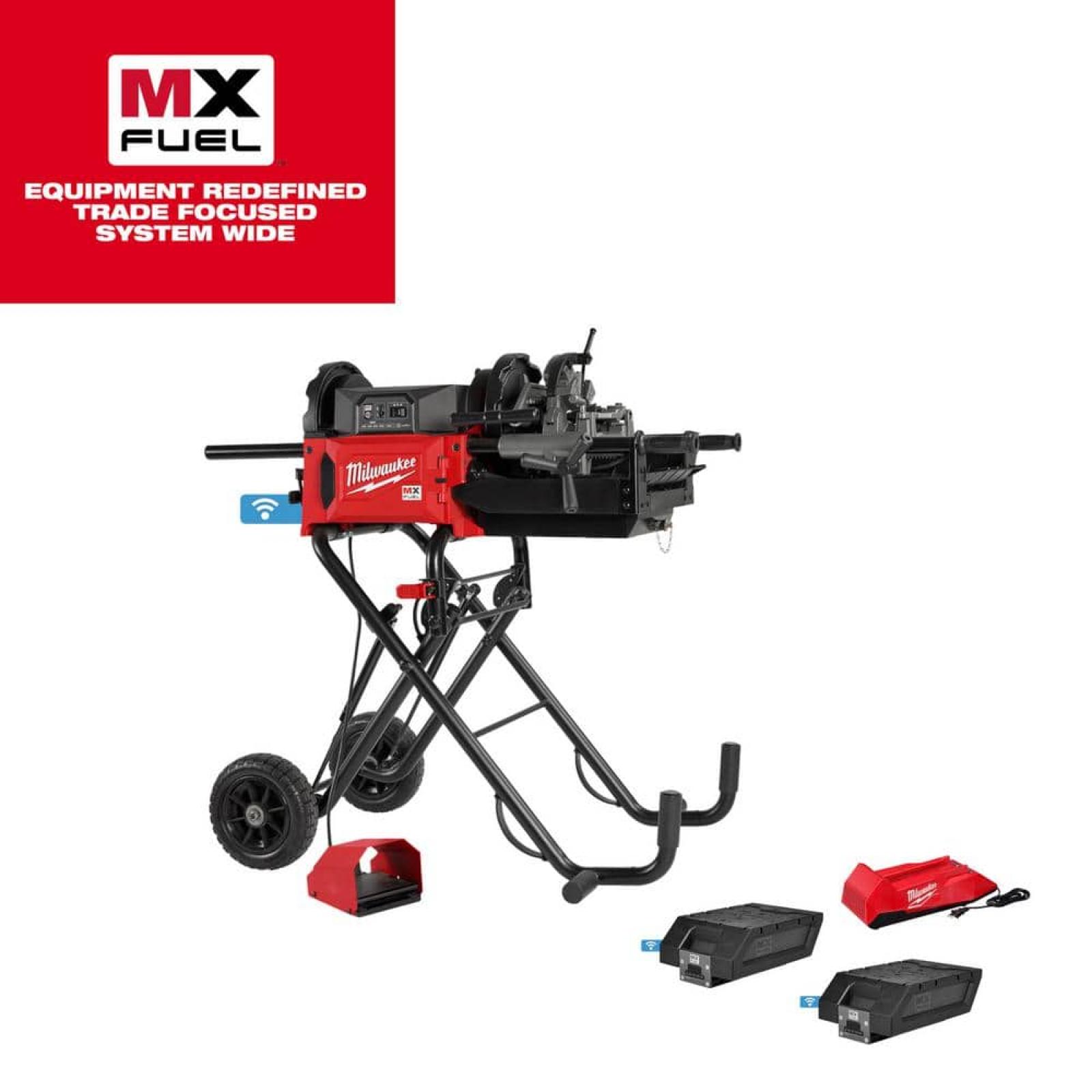 HOUSTON LOCATION - AS-IS MILWAUKEE MX FUEL Lithium-Ion Cordless 1/2 in. to 2in. Pipe Threading Machine W/(2) Batteries and Charger