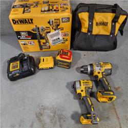 HOUSTON LOCATION - AS-IS DEWALT 20V MAX Cordless Brushless Hammer Drill/Driver 2 Tool Combo Kit with FLEXVOLT ADVANTAGE