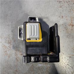 HOUSTON LOCATION - AS-IS DEWALT 12V MAX Lithium-Ion 100 Ft. Green Self-Leveling 3-Beam 360 Degree Laser Level with 2.0Ah Battery, Charger and Case