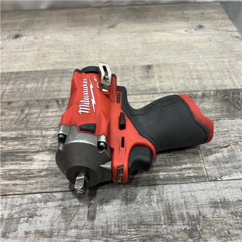 AS-IS MILWAUKEE M12 FUEL 12V Lithium-Ion Brushless Cordless Stubby 3/8 in. Impact Wrench (Tool-Only)