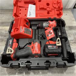 AS-IS MILWAUKEE M18 FUEL 18V Lithium-Ion Brushless Cordless Hammer Drill and Impact Driver Combo Kit (2-Tool) with 2 Batteries