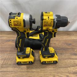 AS IS Dewalt DCK225D2 20V MAX ATOMIC Brushless Compact Lithium-Ion 1/2 in. Cordless Drill Driver and 1/4 in. Impact Driver Combo Kit with 2 Batteries 2 Ah