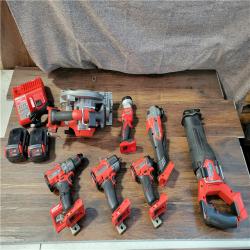 CALIFORNIA NEW MILWAUKEE M18 FUEL 7-TOOL COMBO KIT (2 BATTERIES, 1 CHARGER, AND BAG INCLUDED)