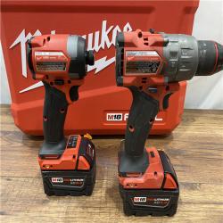 AS IS Milwaukee M18 FUEL 18V Lithium-Ion Brushless Cordless Hammer Drill and Impact Driver Combo Kit (2-Tool) with 2 Batteries