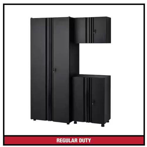 DALLAS LOCATION - Husky 3-Piece Regular Duty Welded Steel Garage Storage System in Black