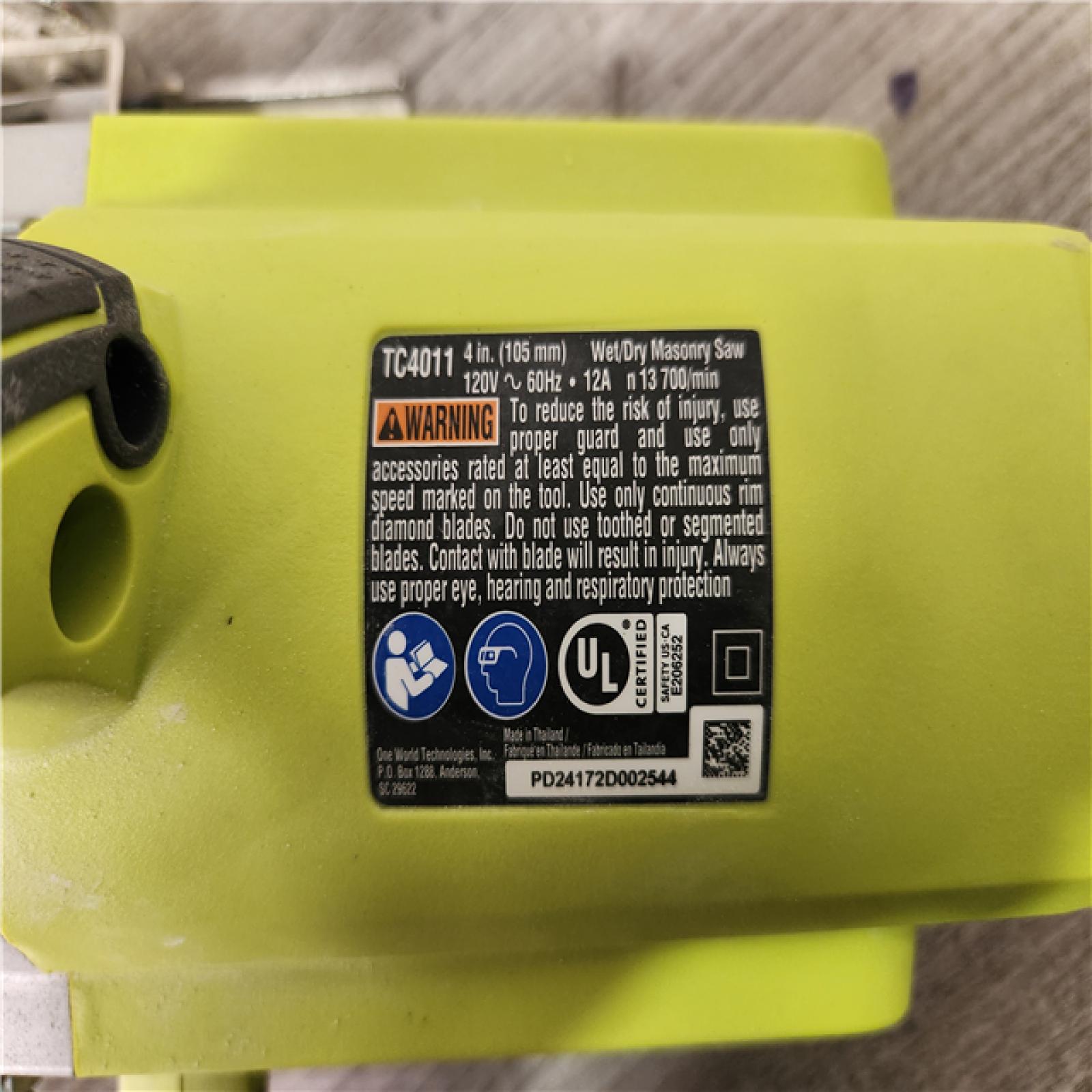 Phoenix Location RYOBI 12 -Amps 4 in. Blade Corded Wet Tile Saw