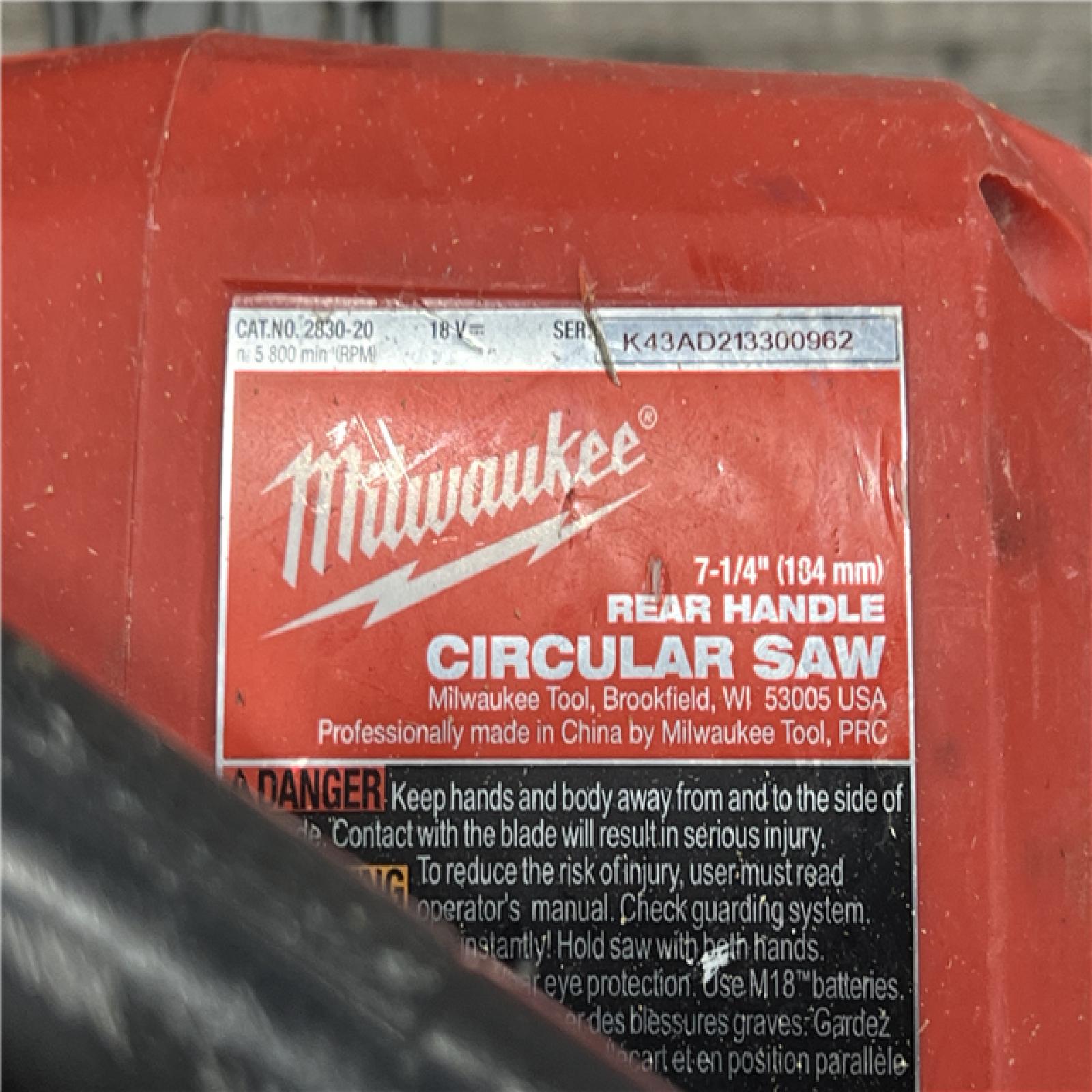 AS-IS Milwaukee 2830-20 Rear Handle Circular Saw M18 FUEL 7-1/4  Cordless Brushless Tool Only