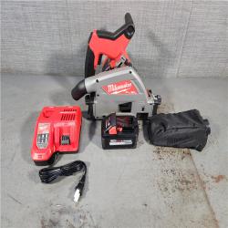 HOUSTON LOCATION - AS-IS (APPEARS LIKE NEW) Milwaukee 2831-21 M18 FUEL 18-Volt Lithium-Ion Brushless Cordless 6-1/2 in. Plunge Track Saw PACKOUT Kit with One 6.0 Ah Battery