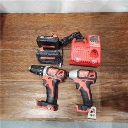 AS-IS Milwaukee M18 18V Cordless Brushed 2 Tool Drill/Driver and Impact Driver Kit