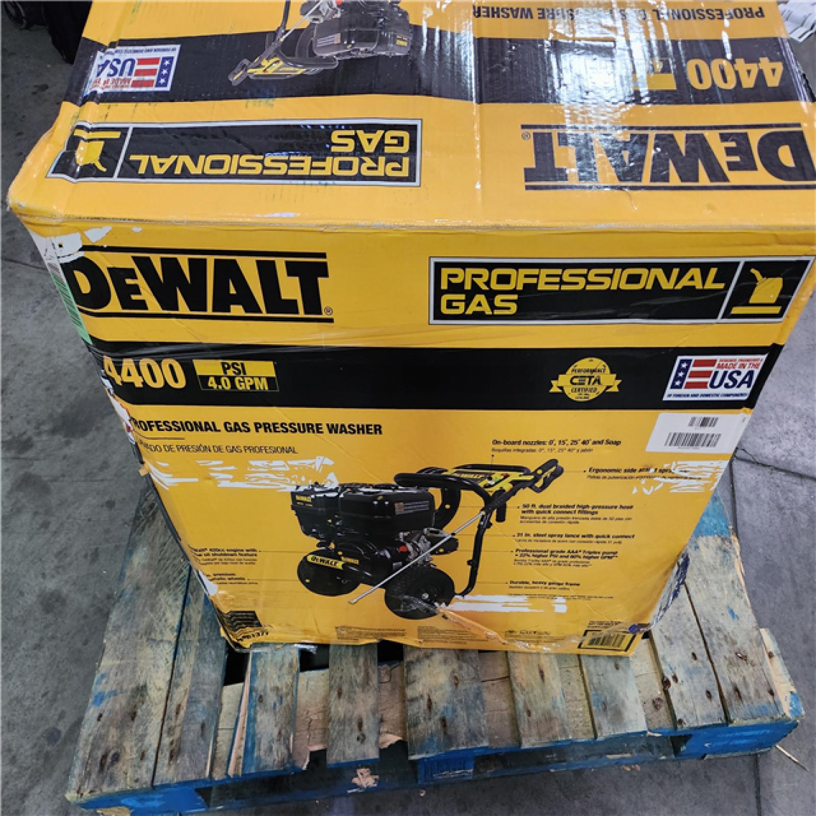 California AS-IS DEWALT 4400 PSI 4.0 GPM Gas Cold Water Pressure Washer with 420cc Engine