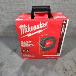 HOUSTON LOCATION - AS-IS MILWAUKEE 100 Ft. REDLITHIUM Lithium-Ion USB Green Rechargeable Cross Line Laser Level (NO USB CABLE)