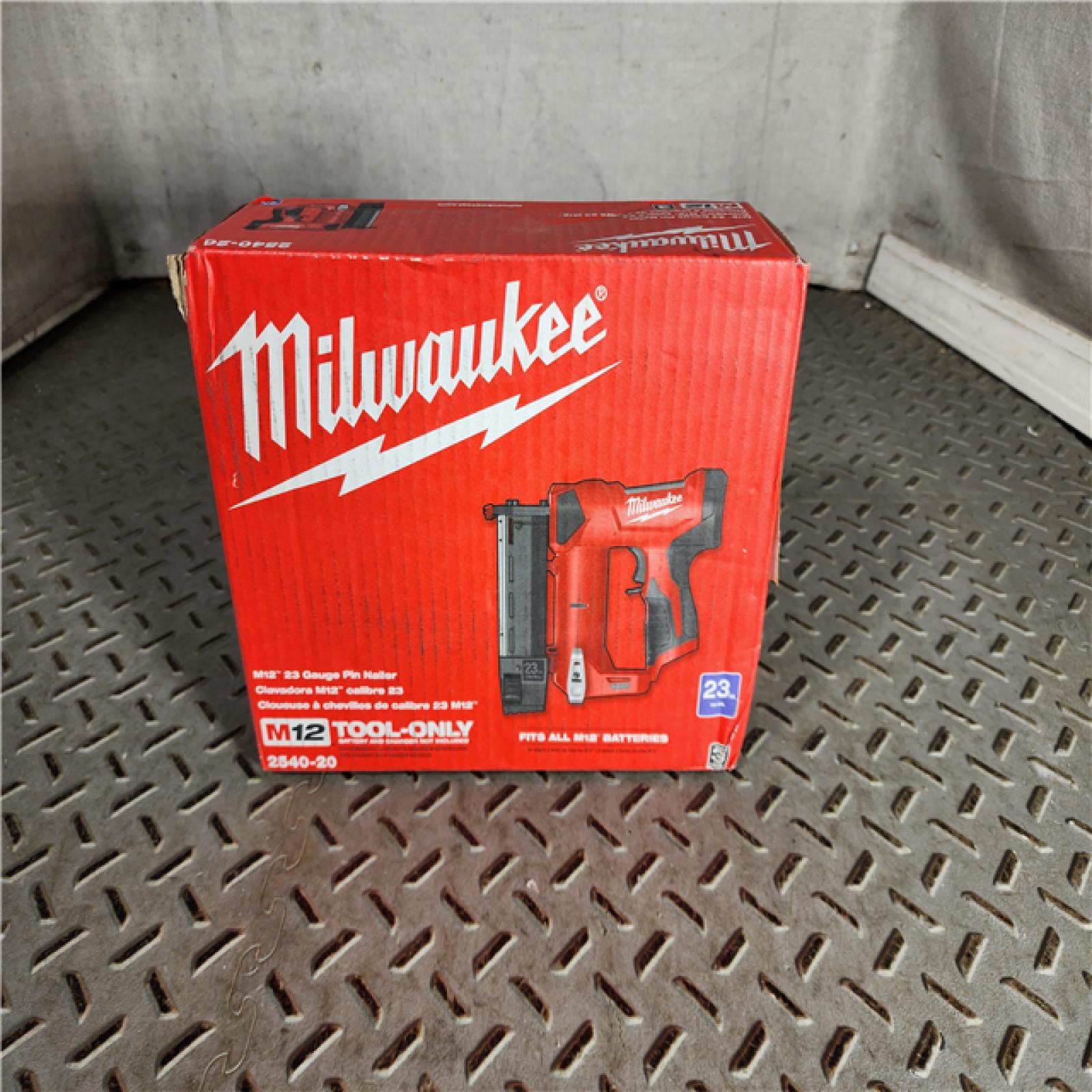 HOUSTON LOCATION - AS-IS (APPEARS LIKE NEW) Milwaukee 2540-20 12V 23 Gauge Cordless Pin Nailer (Tool Only)