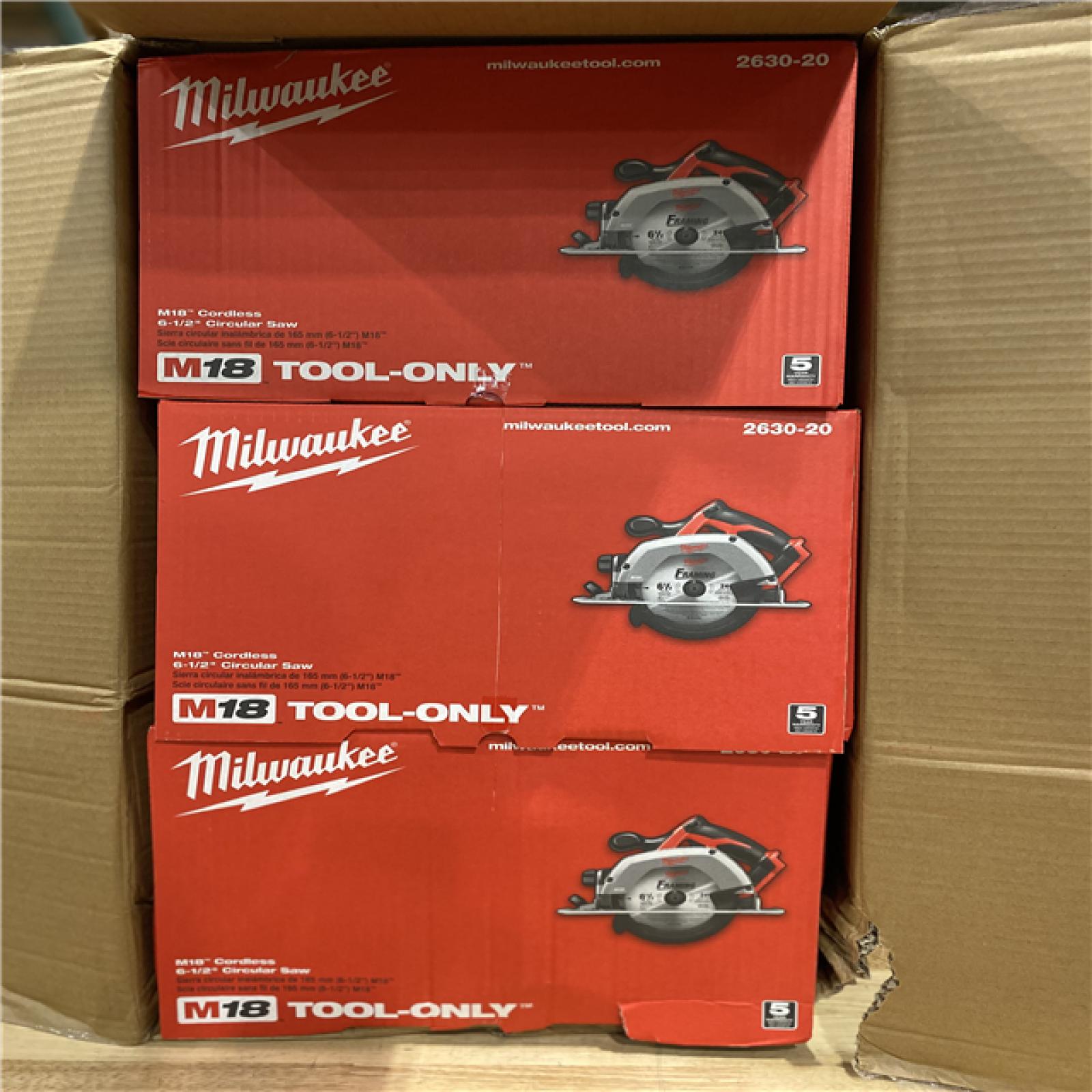 NEW! - Milwaukee M18 18V Lithium-Ion Cordless 6-1/2 in. Circular Saw (Tool-Only) - (3 UNITS)