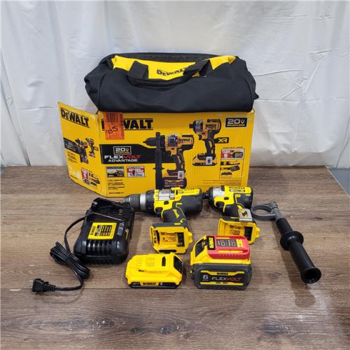 AS-IS 20V MAX Cordless Brushless Hammer Drill/Driver 2 Tool Combo Kit with FLEXVOLT ADVANTAGE