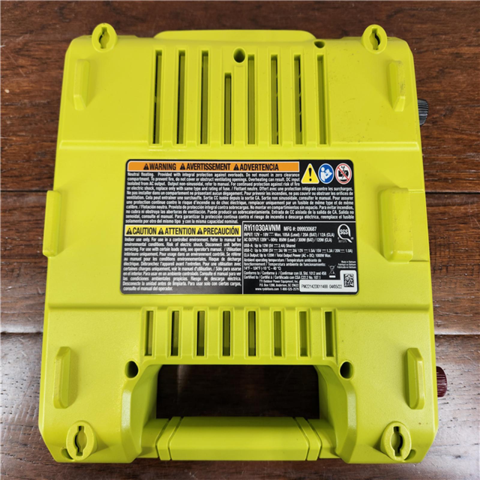 AS-IS RYOBI ONE+ 18V 1000-Watt Max 12-Volt Automotive Power Inverter