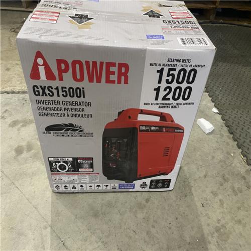 Houston location AS-IS A-IPOWER 1500-Watt Recoil Start Gasoline Powered Ultra-Light Inverter Generator with 60cc OHV Engine and CO Sensor Shutdown