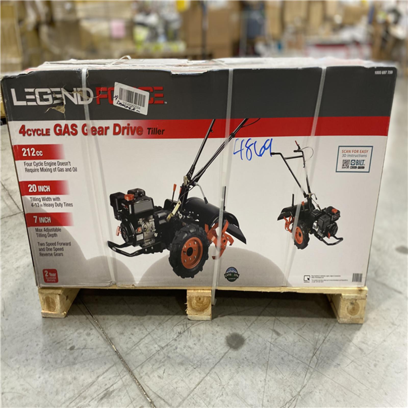 DALLAS LOCATION -  Legend Force 20 in. 212 cc Gas Rear Tine Tiller, Forward/Reverse