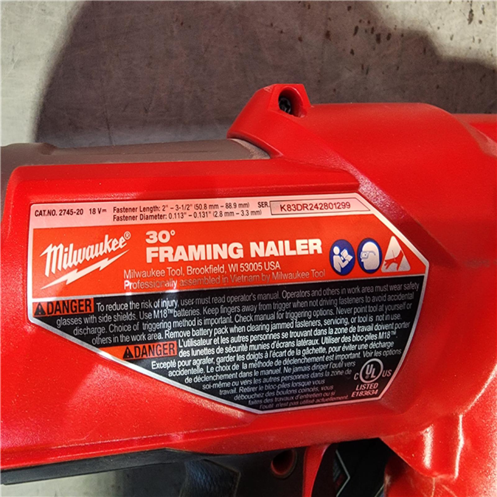 HOUSTON LOCATION - AS-IS M18 FUEL 3-1/2 in. 18-Volt 30-Degree Lithium-Ion Brushless Cordless Framing Nailer (Tool-Only)