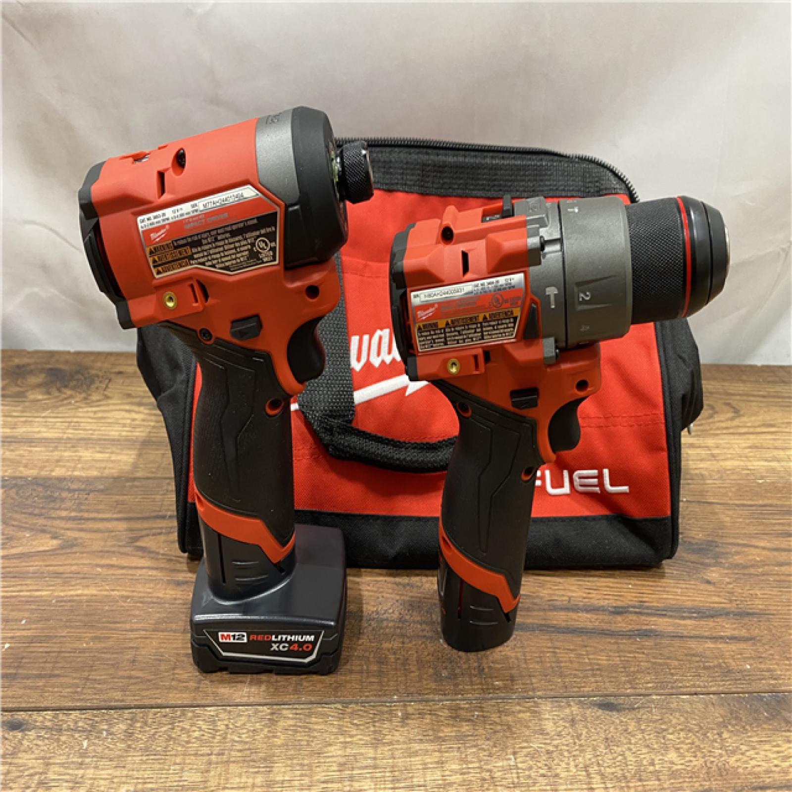 AS IS Milwaukee 3497-22 12V Brushless Hammer Drill and Impact Driver Combo Kit